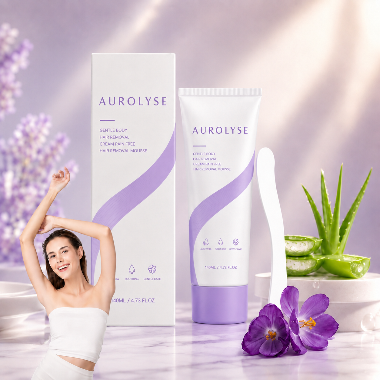 AUROLYSE™Gentle Hair Removal Cream – Smooth, Soft Skin for Body & Legs