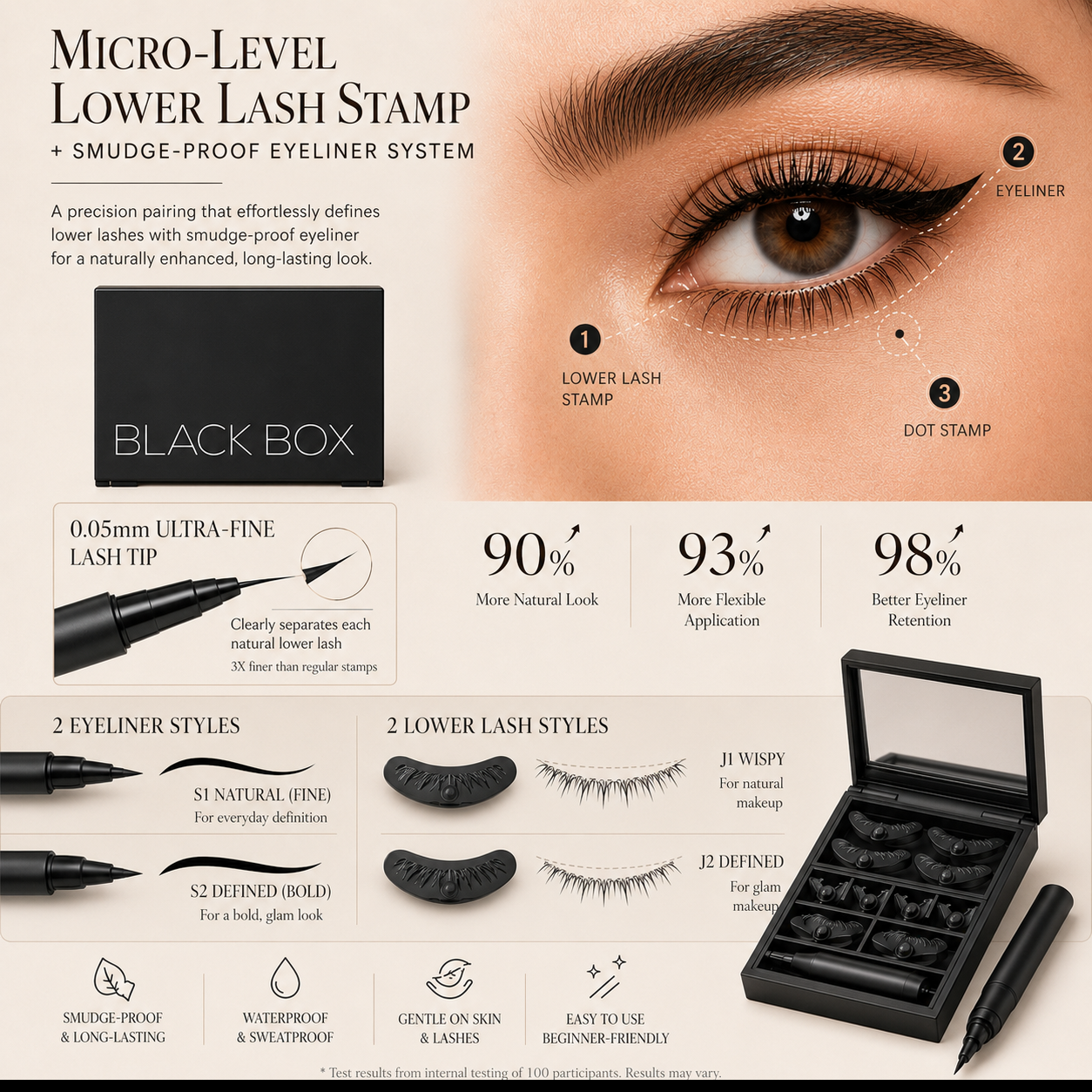 🥳2026 HOT SALE🥳 3-in-1 Eyeliner & Lower Lash Stamp Set