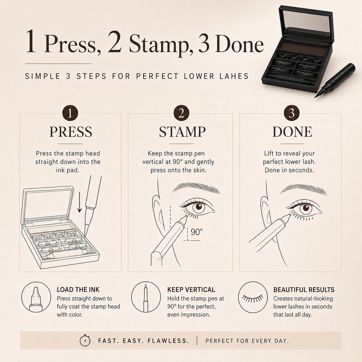 🥳2026 HOT SALE🥳 3-in-1 Eyeliner & Lower Lash Stamp Set