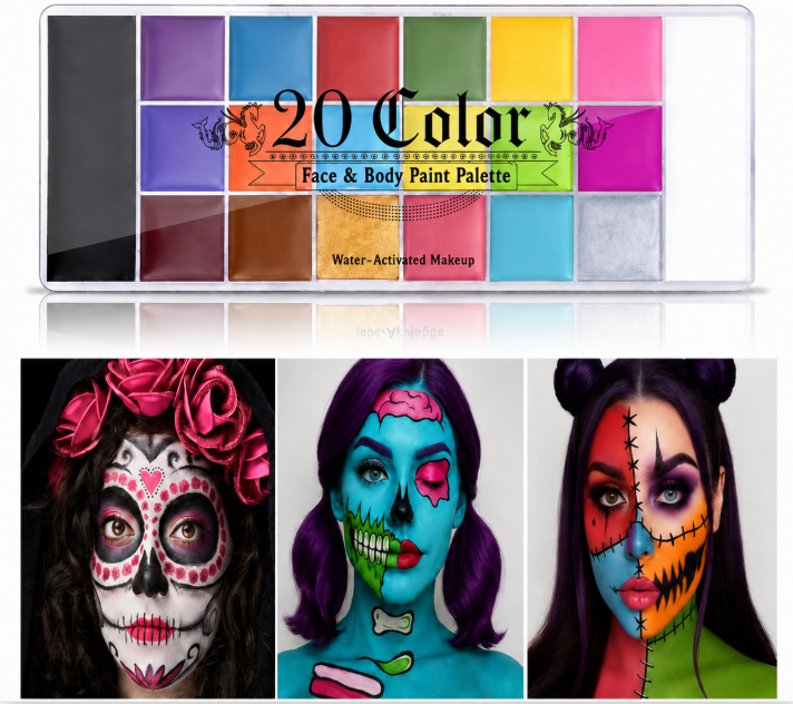 🔥Ultimate 20-Color Halloween Body & Face Paint Palette