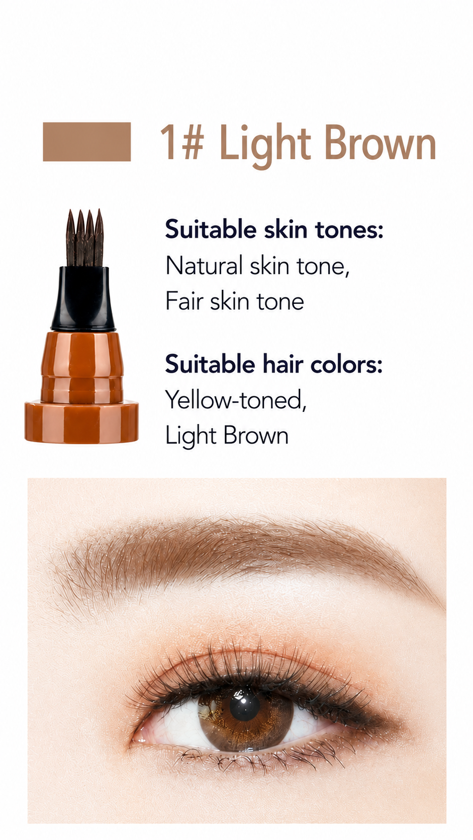 Foxexpro-Four-fork eyebrow pencil, water-resistant and sweat-proof