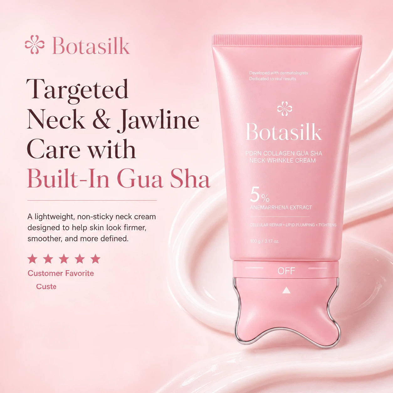 ✨ LAST DAY BUY 1 GET 1 FREE✨【NEW】Botasilk™ PDRN Collagen Neck Wrinkle Cream | Built-In Massager