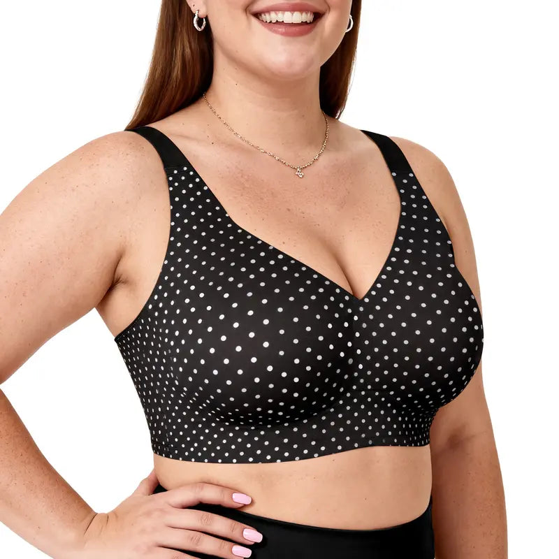 Vertvie Jelly Bras Polka Dot Wireless Seamless Bra Classic Full