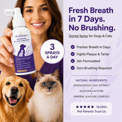 🔥Virelunaco Teeth Cleaning Spray with Oral Probiotics for Dogs & Cats