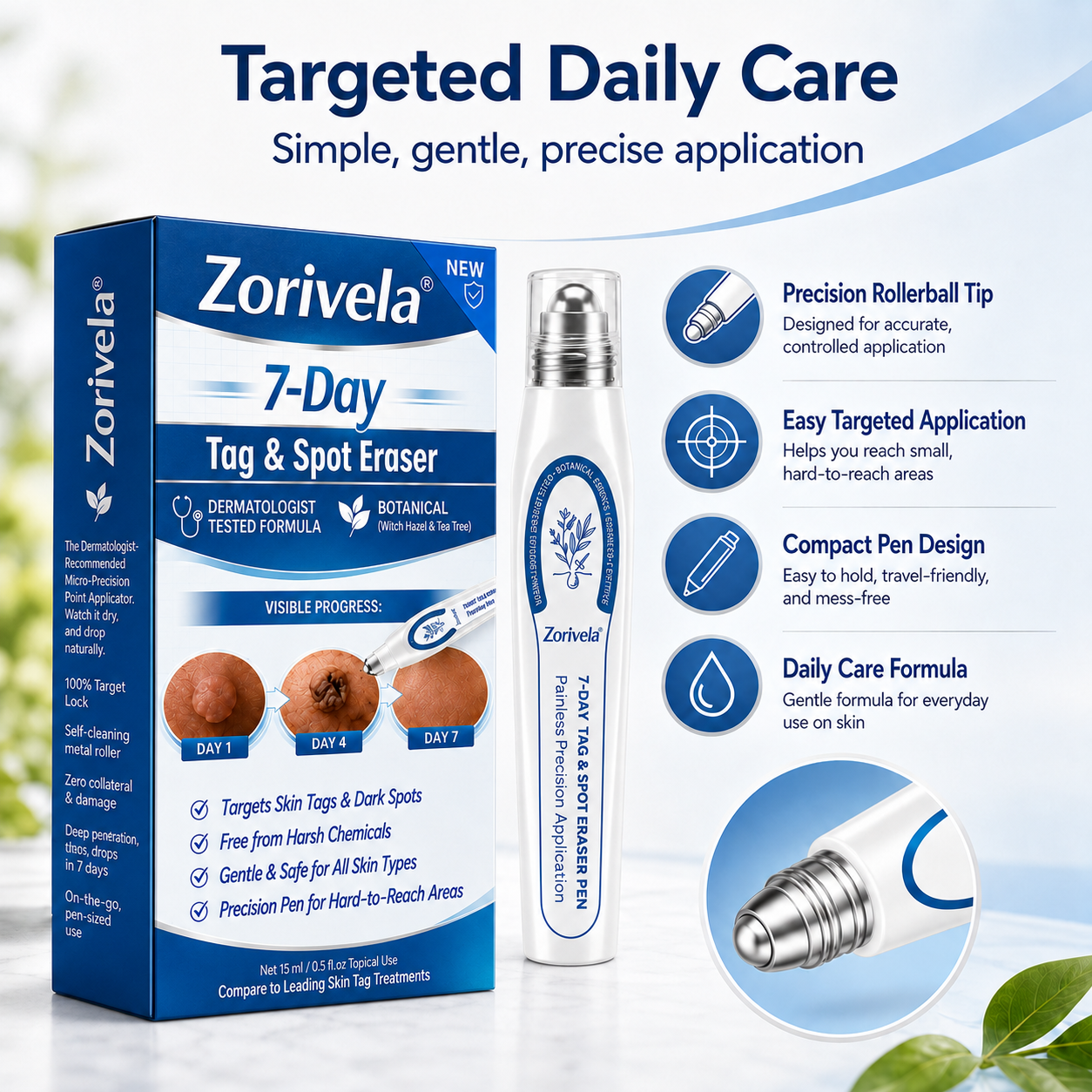 Painless and scar-free advanced imperfection removal ballpoint pen