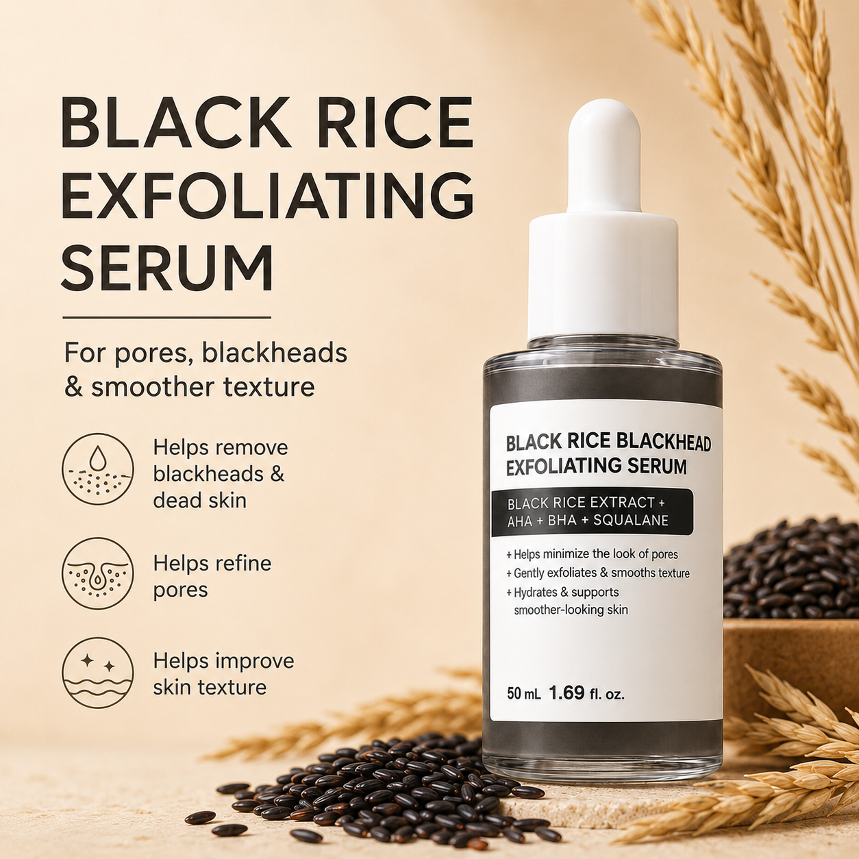 Rice Exfoliating Serum for Blackheads & Whiteheads