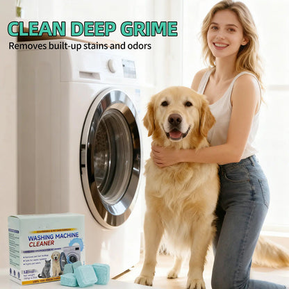 🔥Eco-Friendly Washing Machine Cleaner Tablets (12 Count) | Pet Safe Odor Neutralizer & Deep Clean Descaler for Fresh, Grime-Free Washers