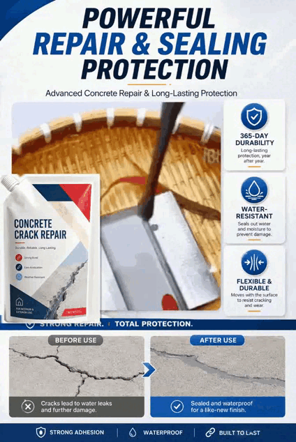 💥 Cracked Concrete? Fix It Fast — 200G/Bag | Save 50% Today!