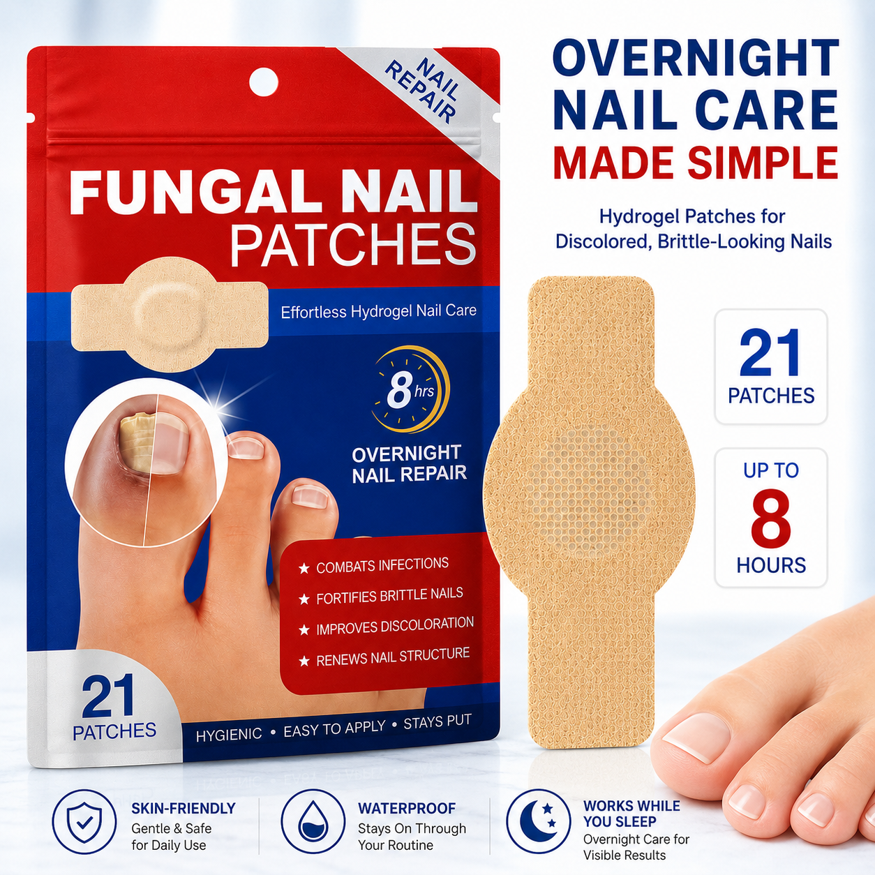 21Pcs Nighttime Nail Repair Patches