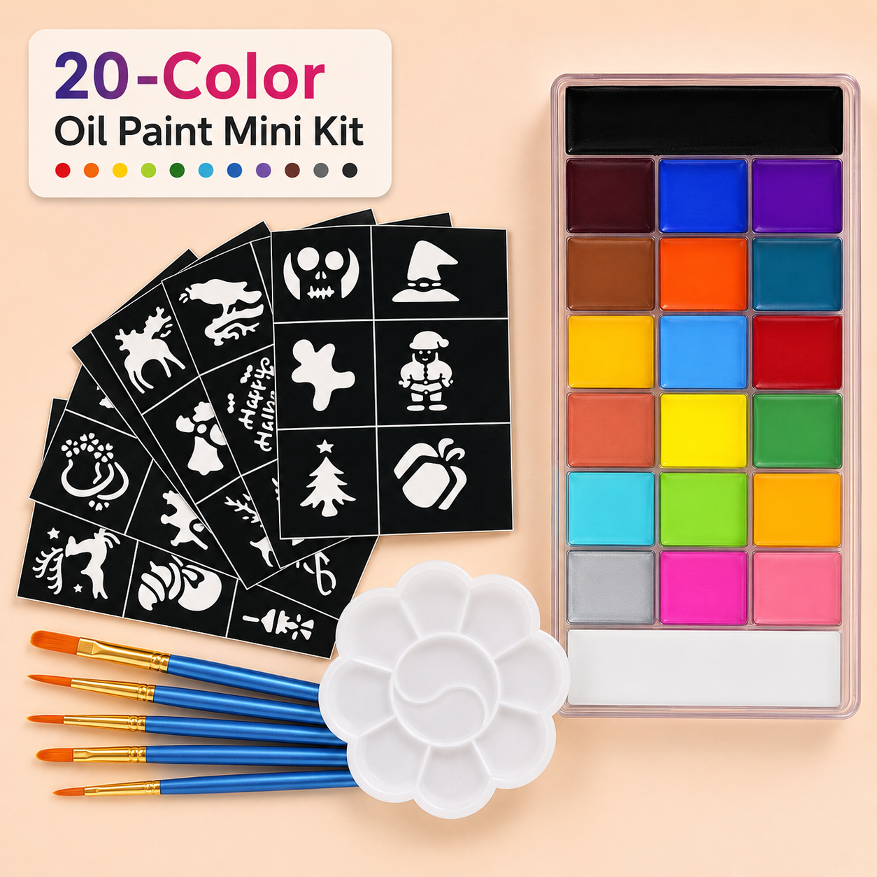 🔥Ultimate 20-Color Halloween Body & Face Paint Palette
